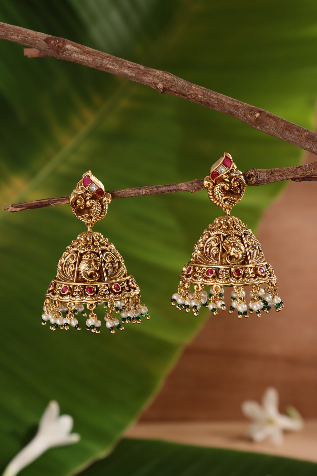 Ganesha Peacock Jhumka