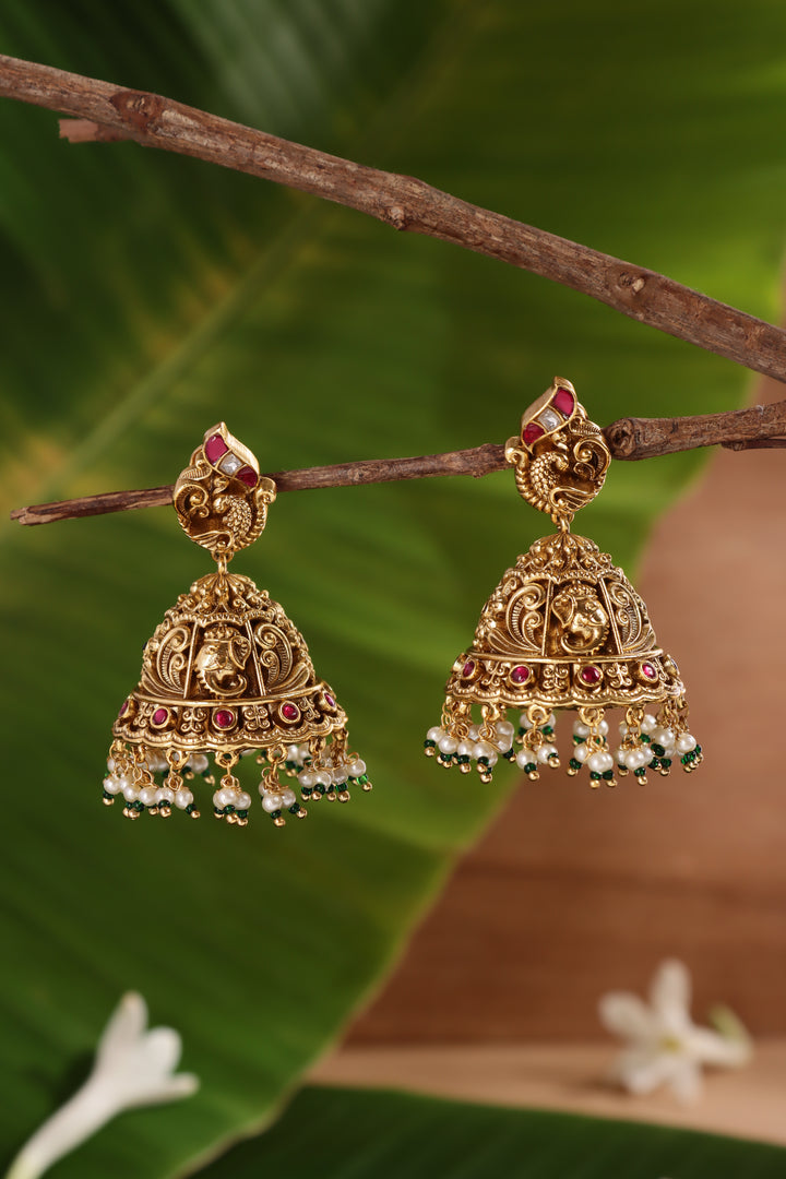 Ganesha Peacock Jhumka