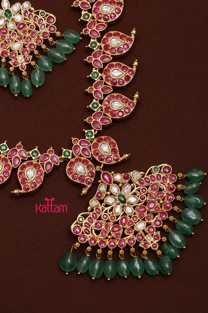 Aganila - Kundan Kemp Manga Necklace ( Reversible )