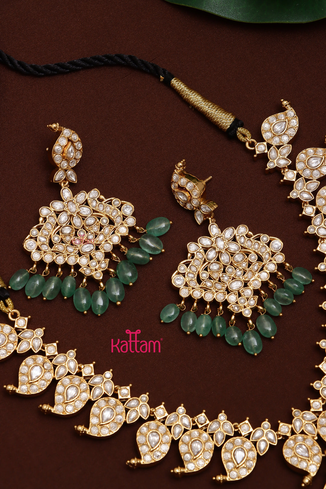 Aganila - Kundan Kemp Manga Necklace ( Reversible )