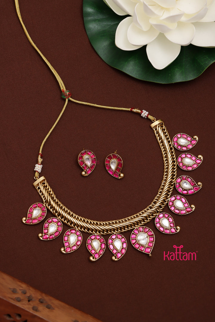 Bhairavi - Kundan Ruby Manga Stone Choker