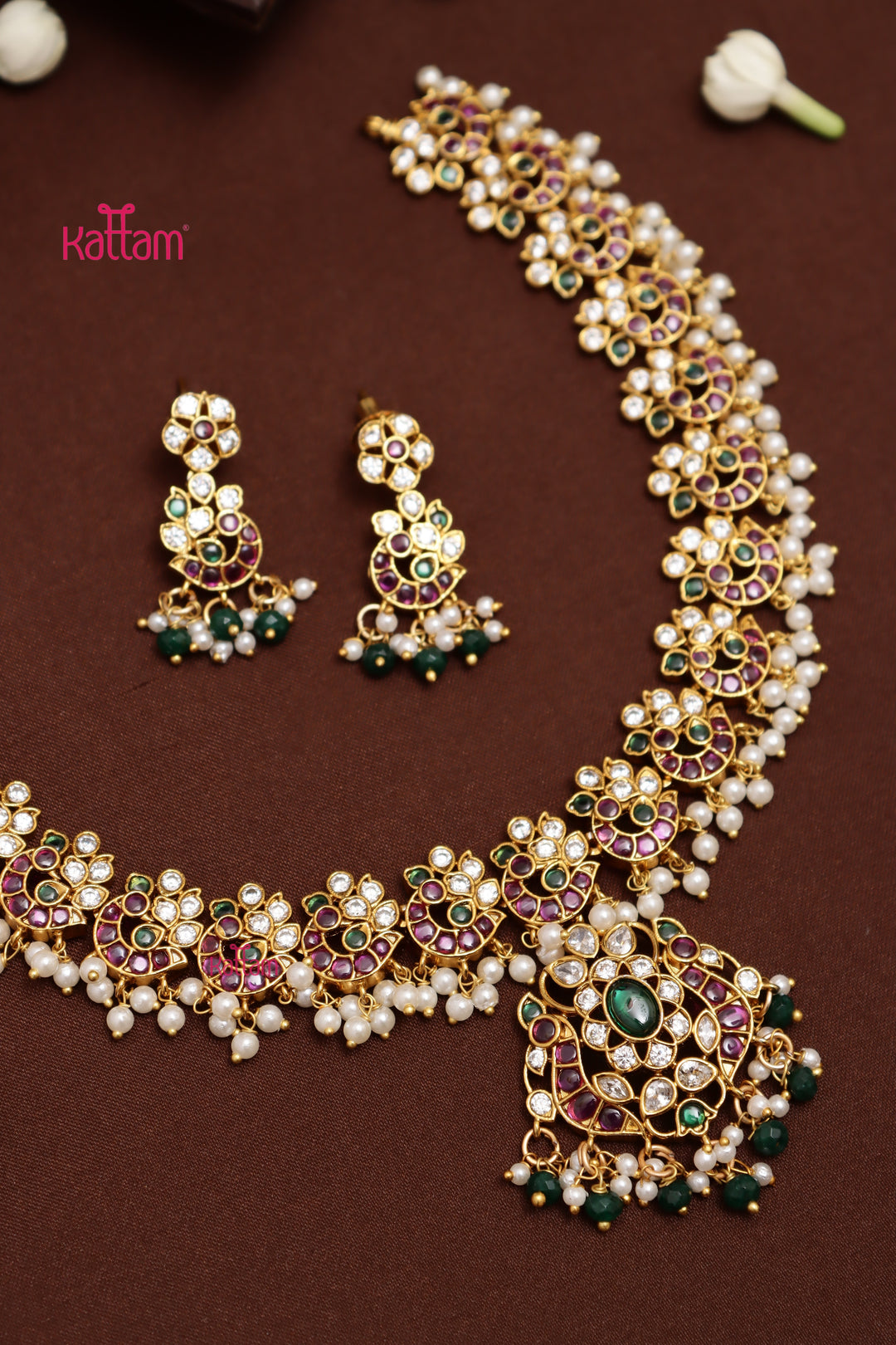Multi Peacock Pearl Necklace