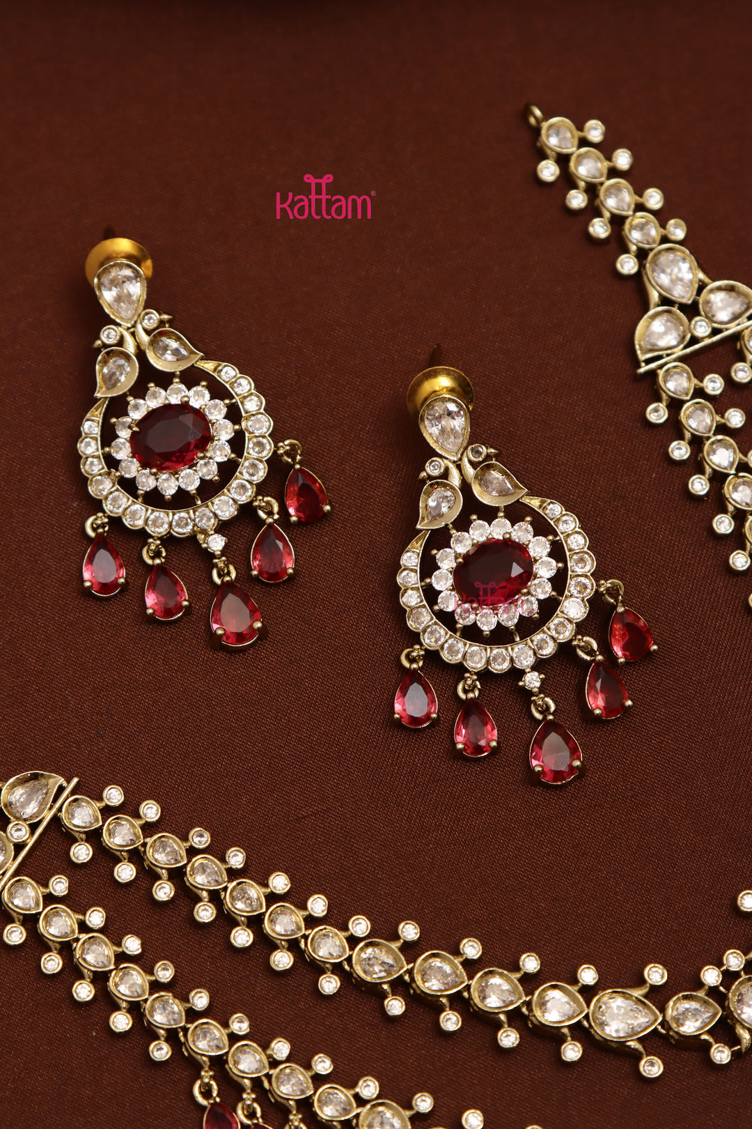 Zaveri - AD Layered Ruby Necklace