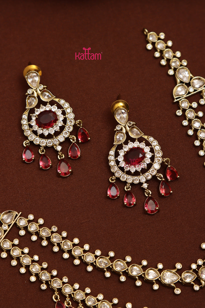 Zaveri - AD Layered Ruby Necklace