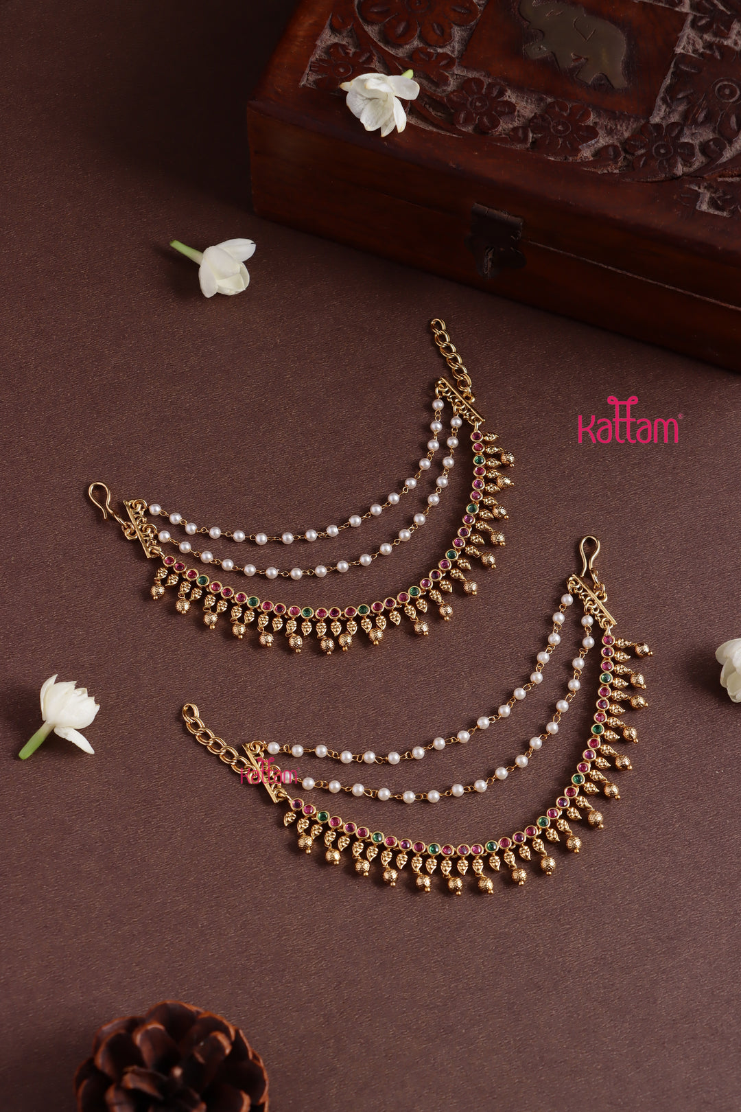 Pearl Stone Drop Earchain