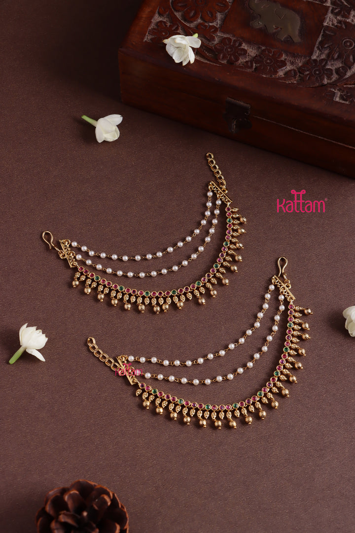 Pearl Stone Drop Earchain