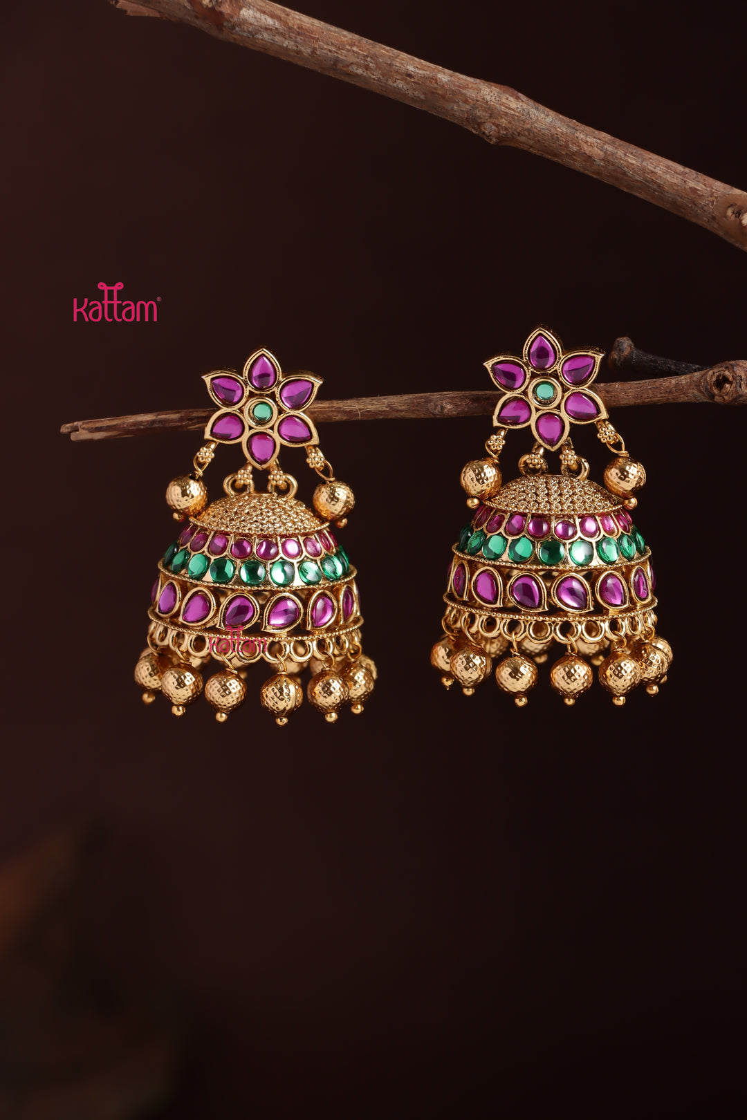 Desa - Flower Stone Jhumka