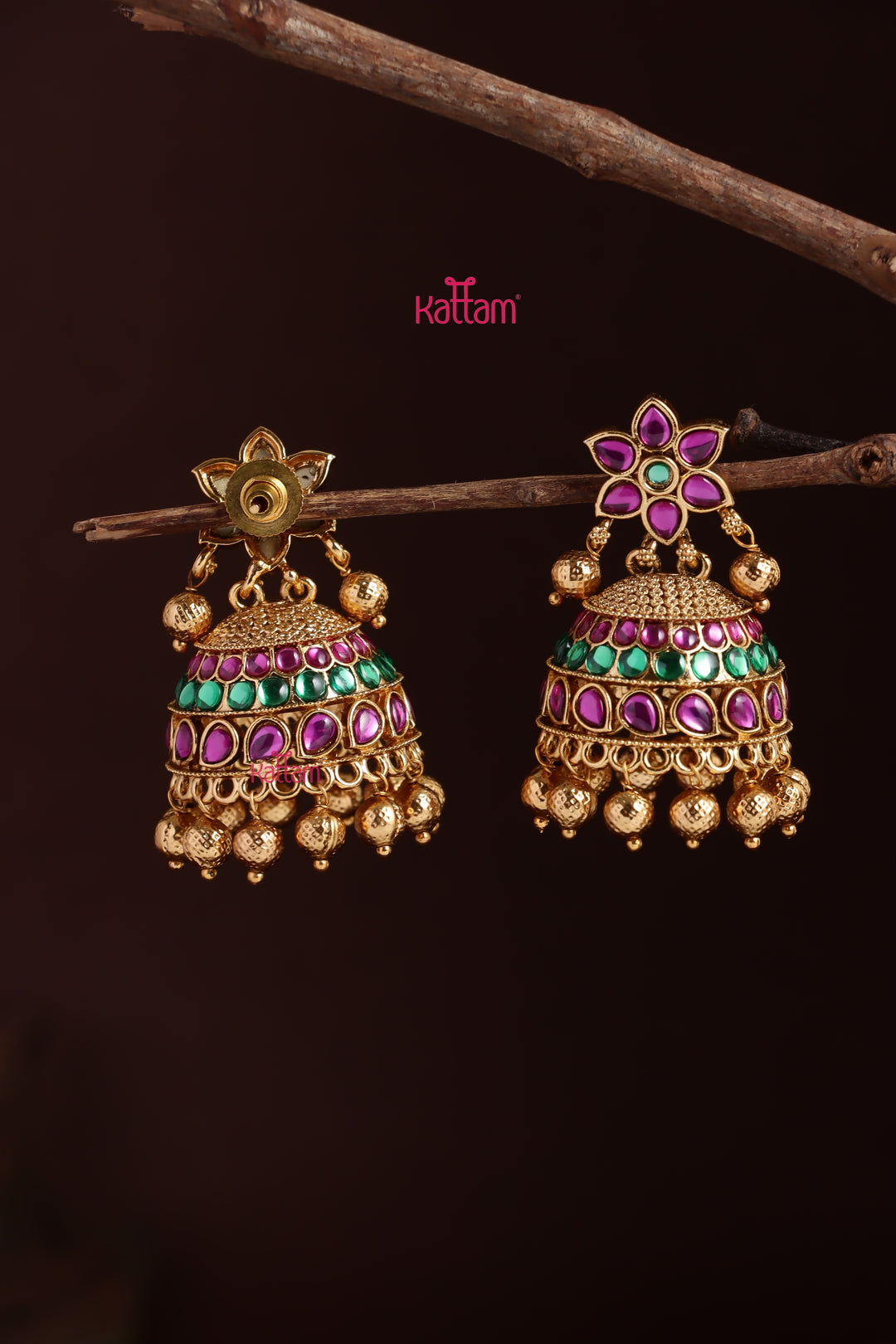 Desa - Flower Stone Jhumka