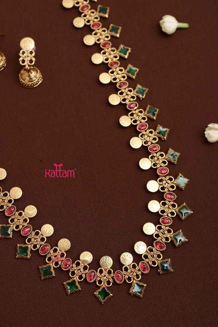 Mathangi Coin Stone Haram - Design 2