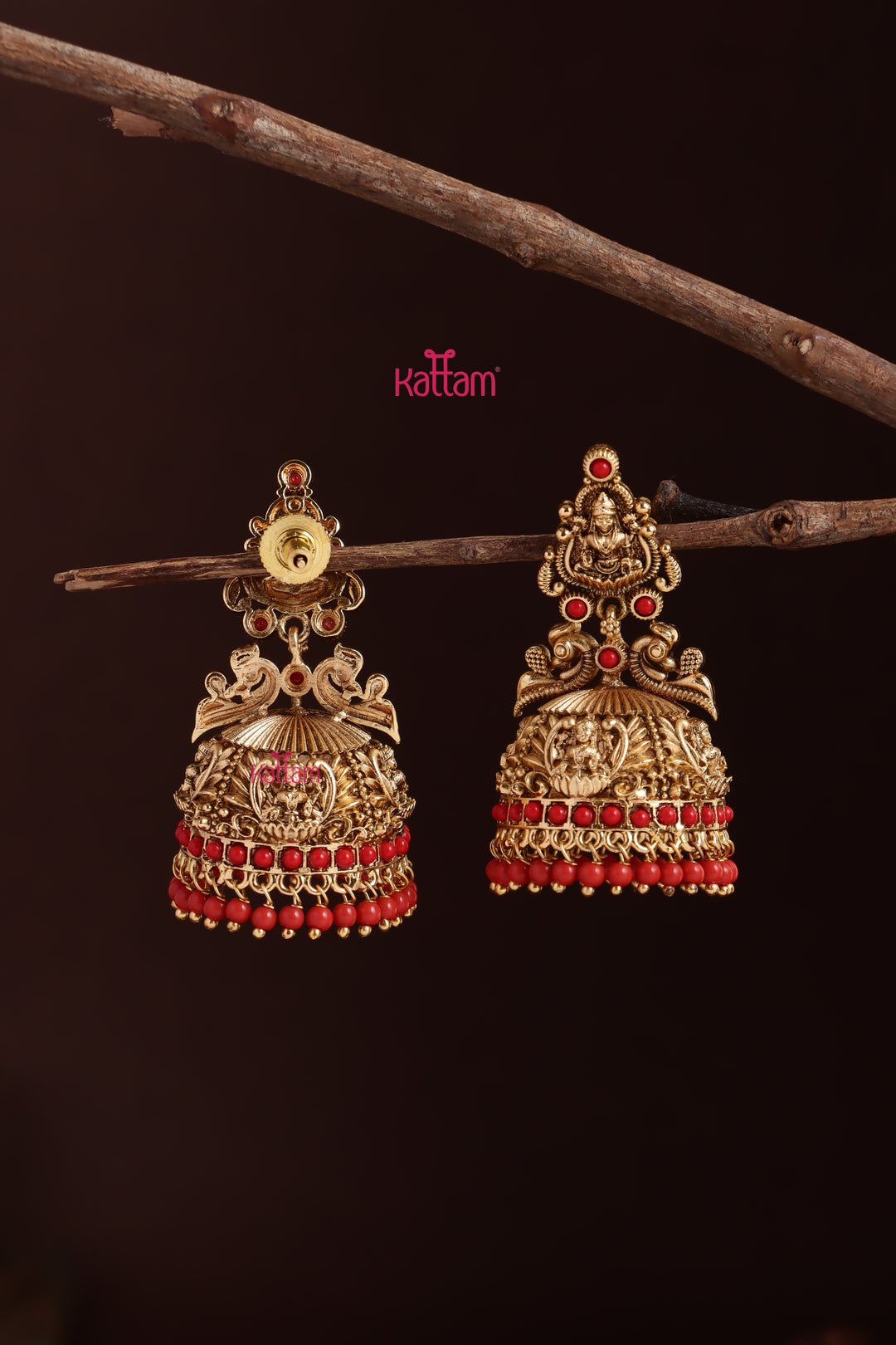 Lakshmi Coral Stone Jhumka