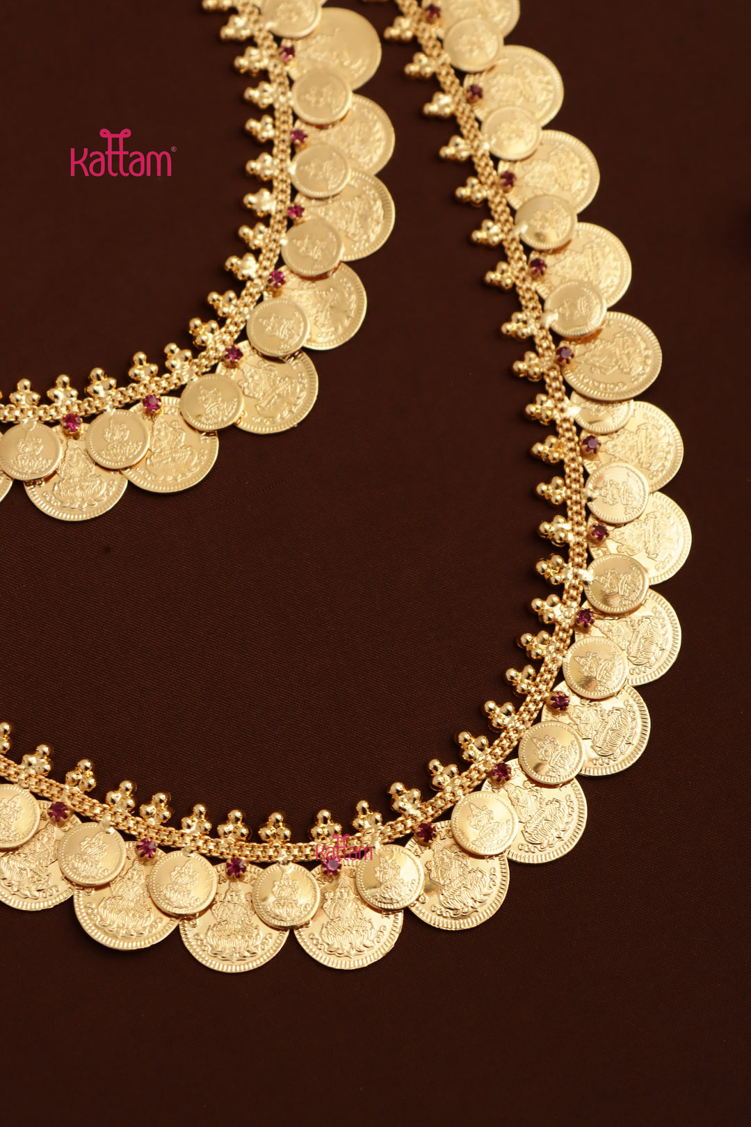 Lakshmi Double Coin Necklace & Haram Combo Set ( No Earrings )