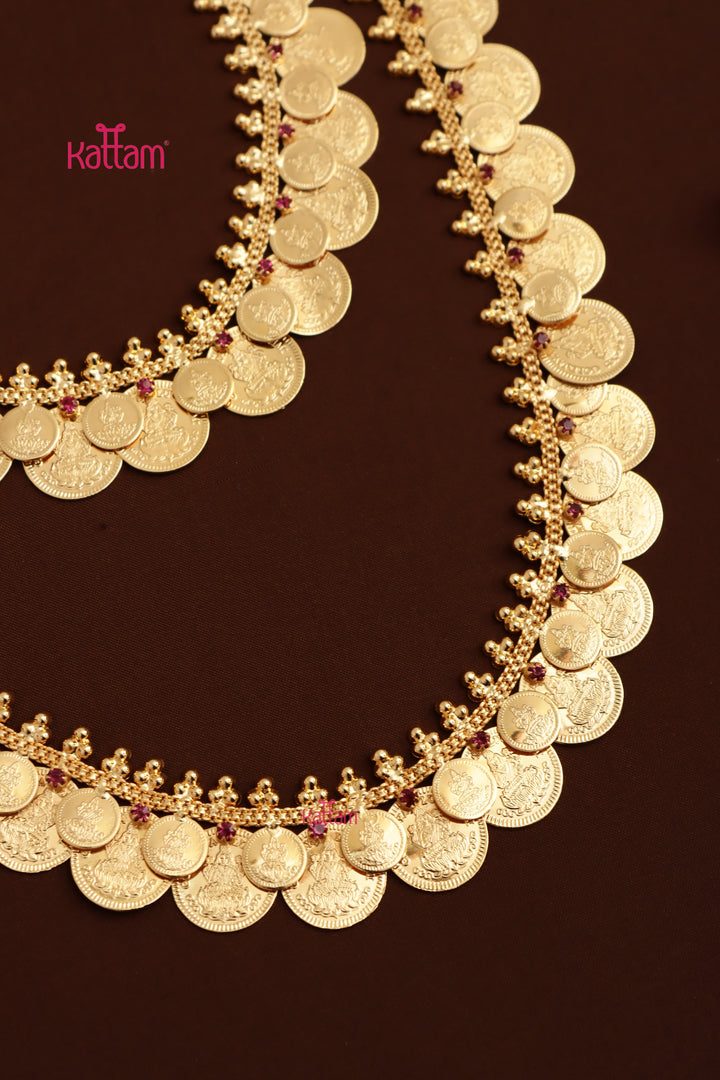 Lakshmi Double Coin Necklace & Haram Combo Set ( No Earrings )