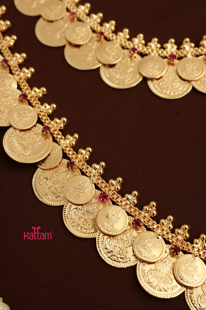 Lakshmi Double Coin Necklace & Haram Combo Set ( No Earrings )