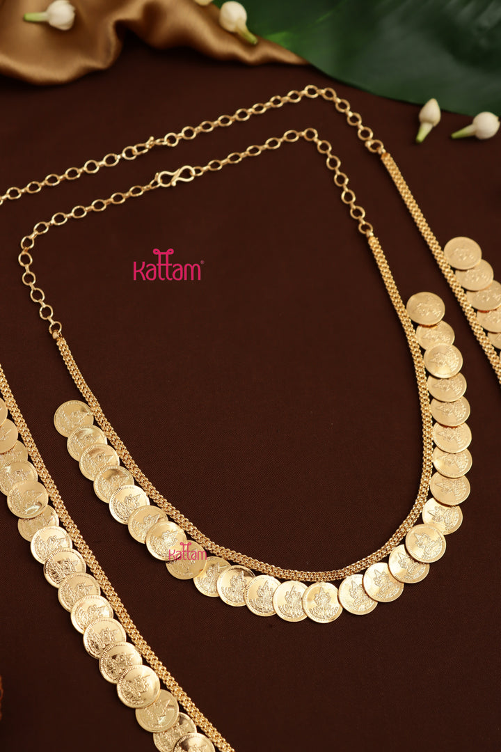 Lakshmi Coin Necklace & Haram Combo Set ( No Earrings )
