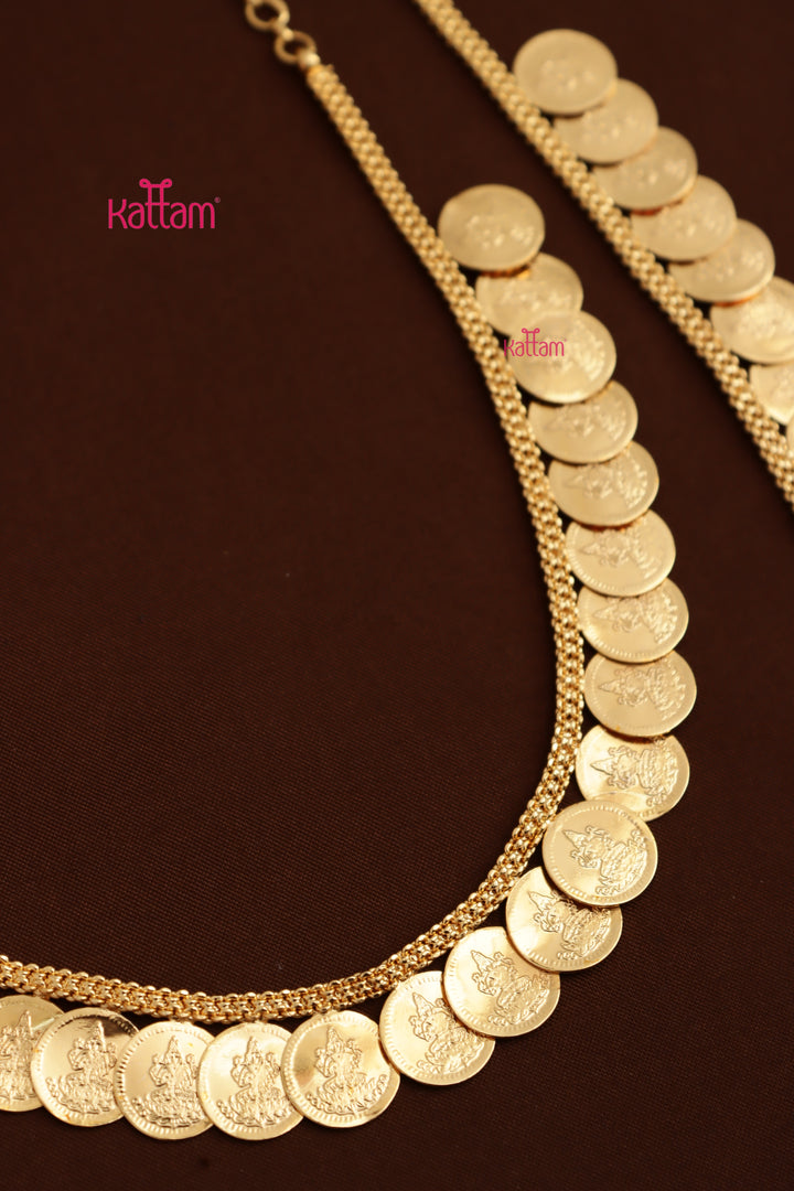 Lakshmi Coin Necklace & Haram Combo Set ( No Earrings )