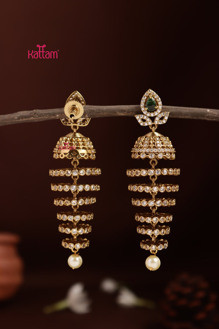 Mira - Spiral Green Jhumka