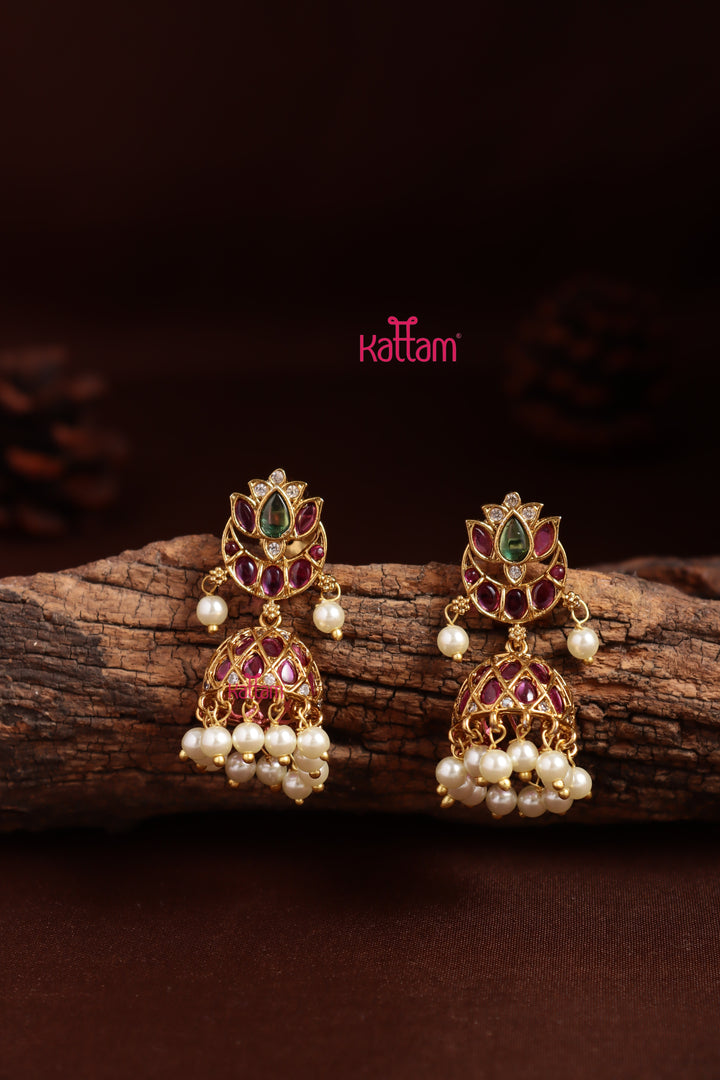 Chandbali Lotus Kemp Jhumka