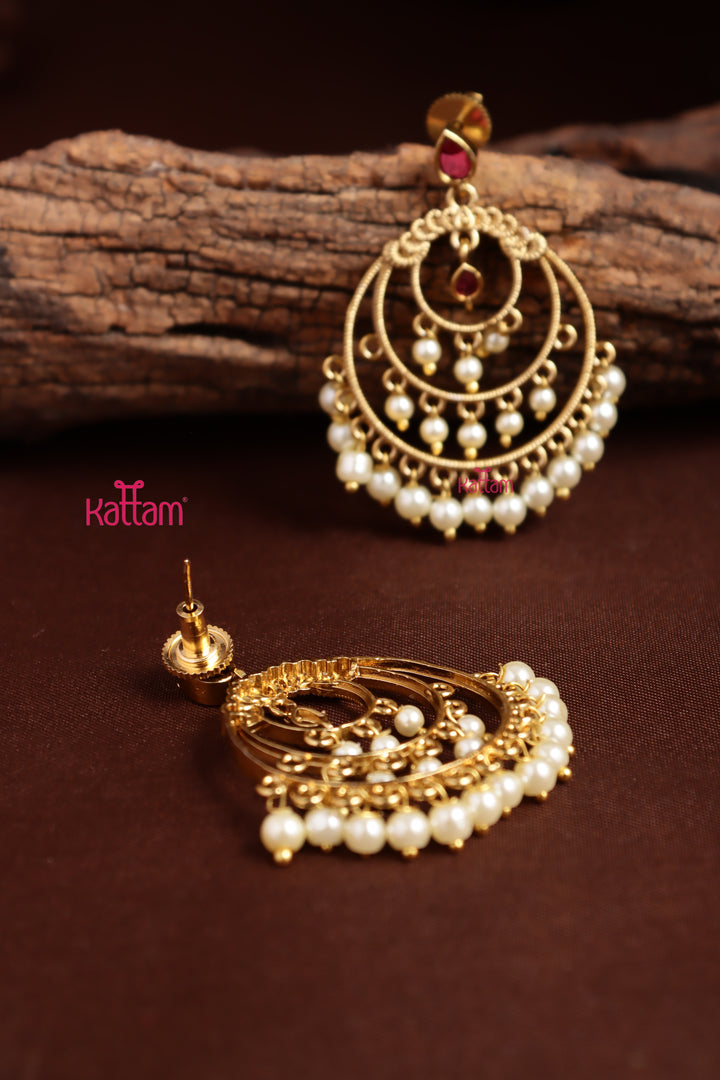 Ruby Chandbali Statement Earring