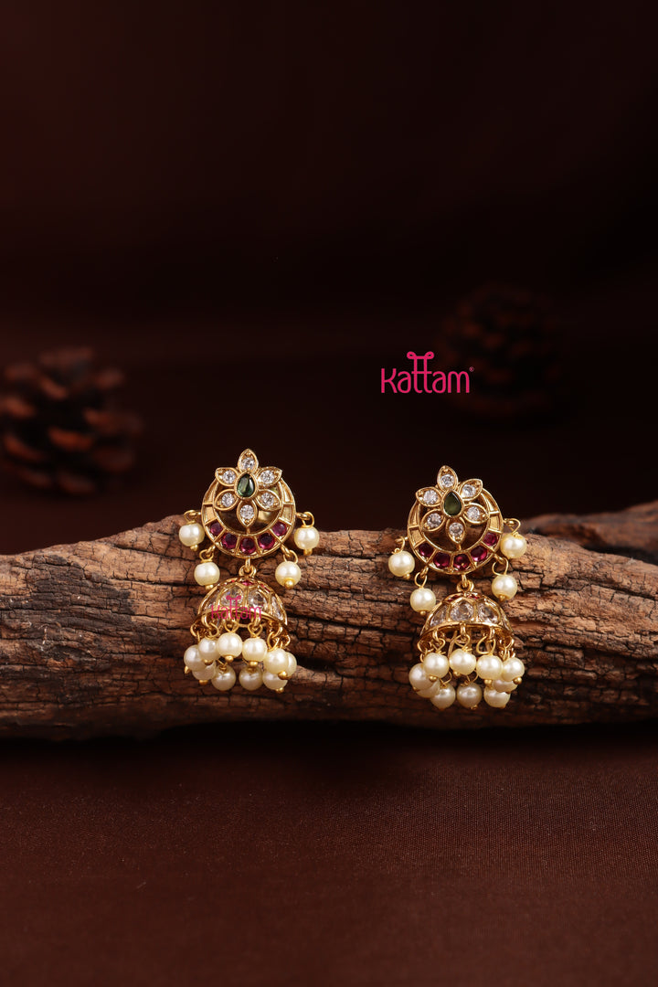 Halfmoon Star Pearl Jhumka