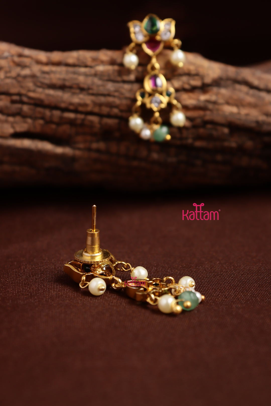 Lotus Pearl Drop Earring