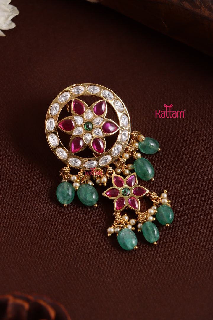 Kundan Multi Flower Choti - Design 10