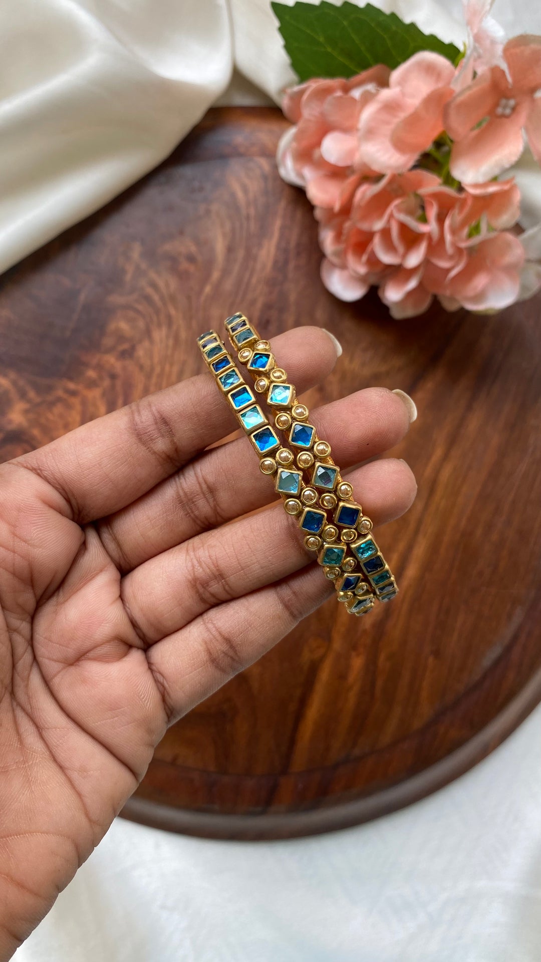 Kundan Festive Bangle Set ( Set of 2 ) - KB085 - V4