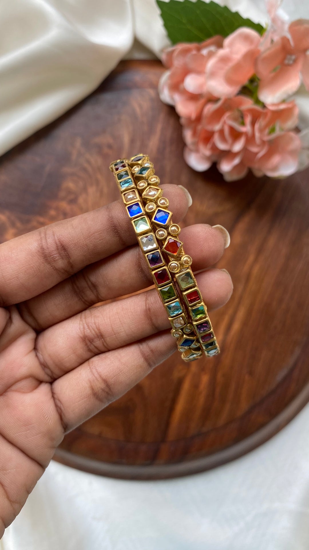 Kundan Festive Bangle Set ( Set of 2 ) - KB087 - V4