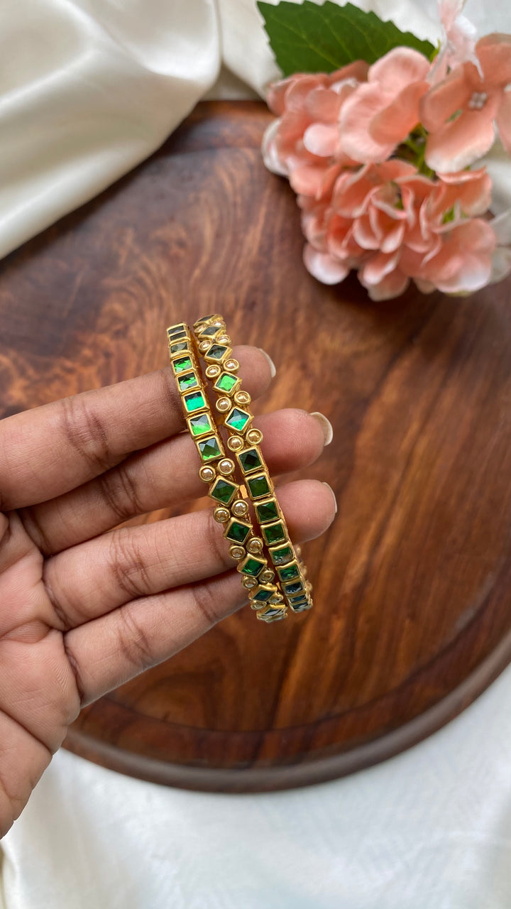 Kundan Festive Bangle Set ( Set of 2 ) - KB088 - V4