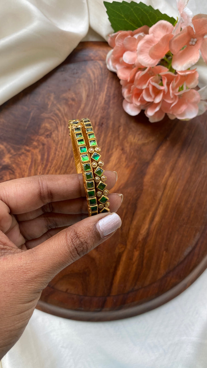 Kundan Festive Bangle Set ( Set of 2 ) - KB088 - V4