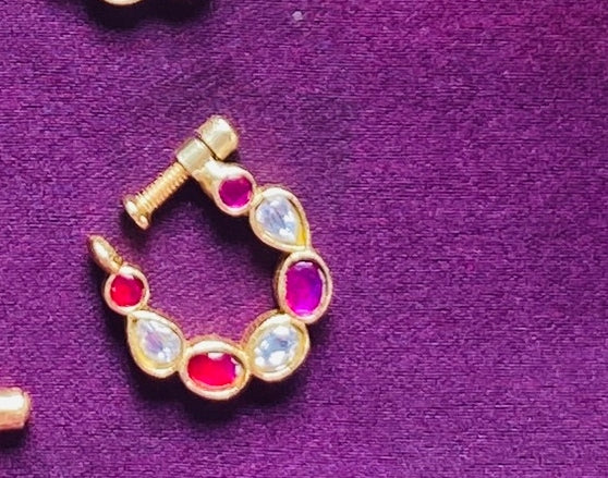 Kundan Nose Ring Nath