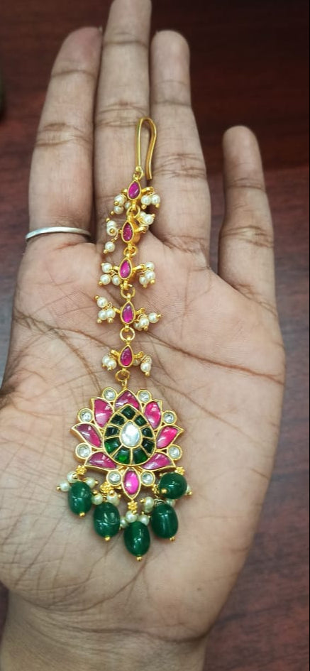 Lotus Tilak Maang Tikka