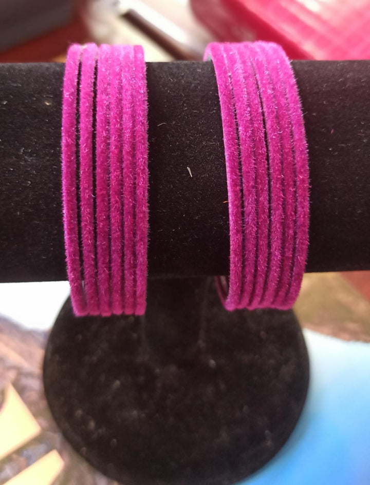 Violet Metal Velvet Bangle