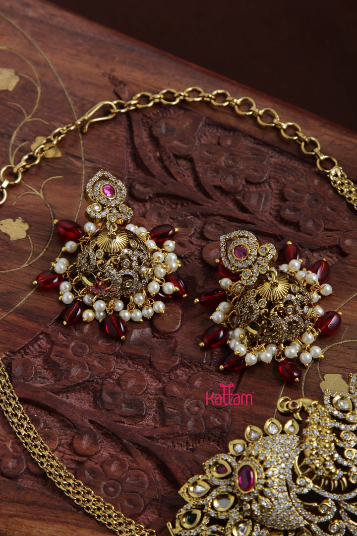 Aadhya - Grand Peacock Ruby Choker - N3085