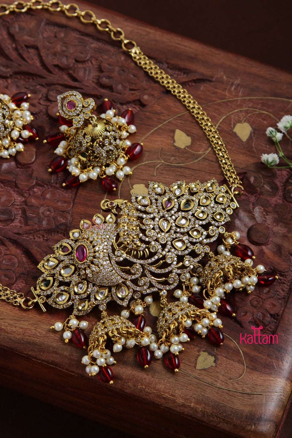 Aadhya - Grand Peacock Ruby Choker - N3085