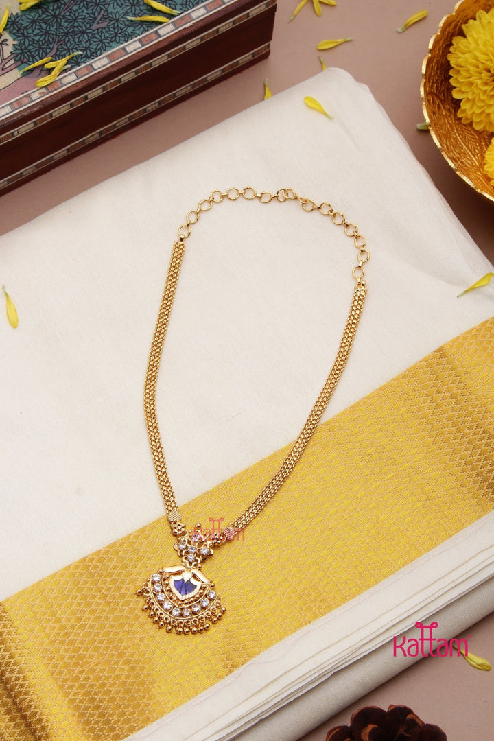 Aarathy - Kerala Blue Pendant Chain - N3196
