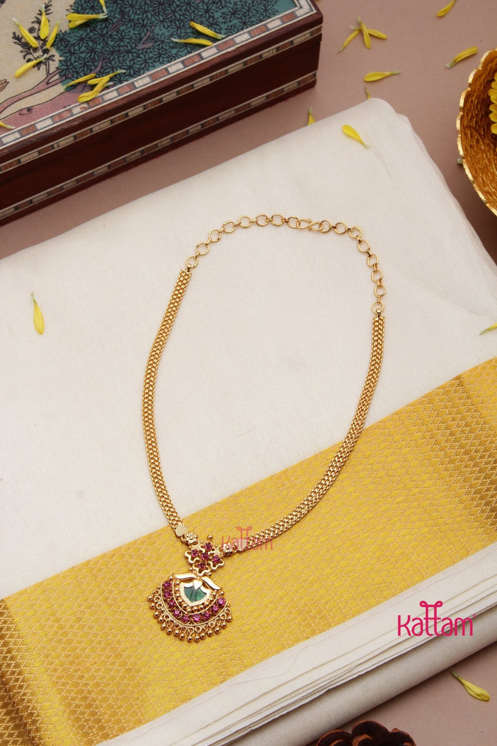 Aarathy - Kerala Green Pendant Chain - N3194