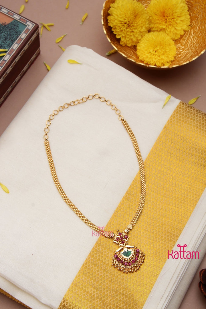 Aarathy - Kerala Green Pendant Chain - N3194