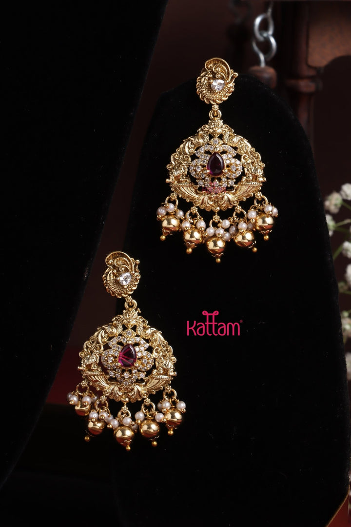 Aarudhra - Goldtone Peacock Ruby Semi Bridal Set (Sold Separately ) - N3563N
