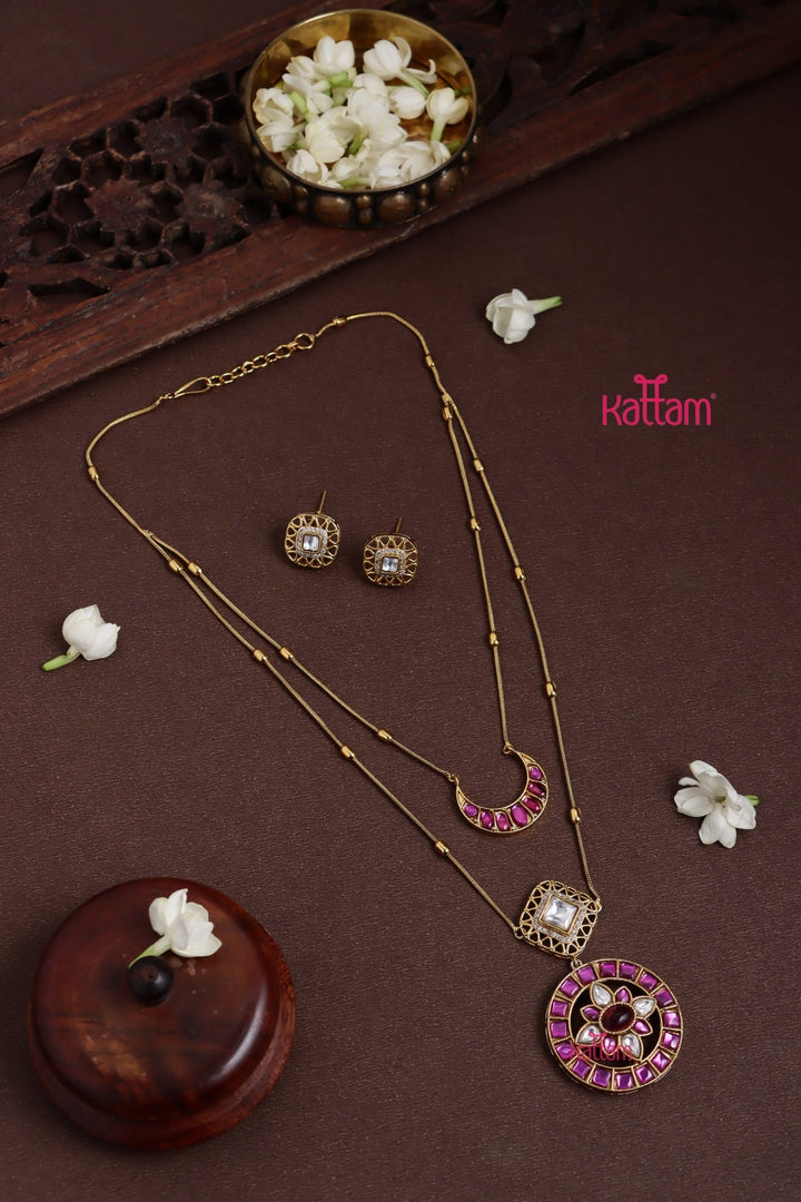 Aathirai Halfmoon Leyered Chain - N3833