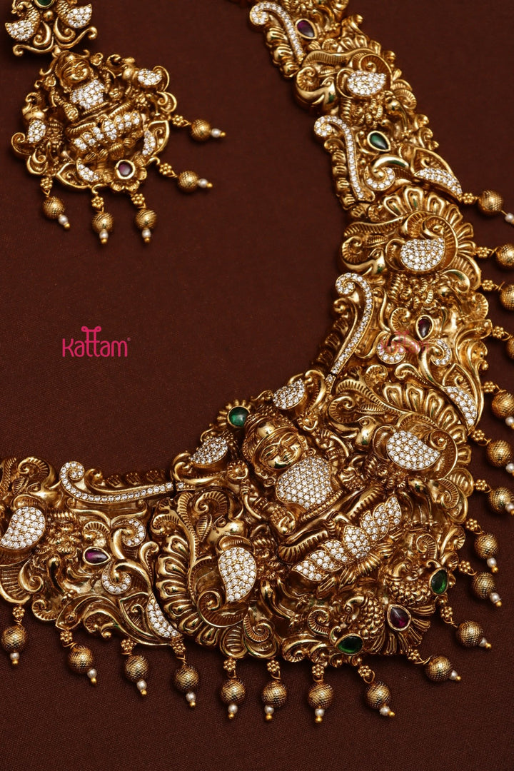 Abarnathi - Antique Goddess Peacock Necklace - N3648