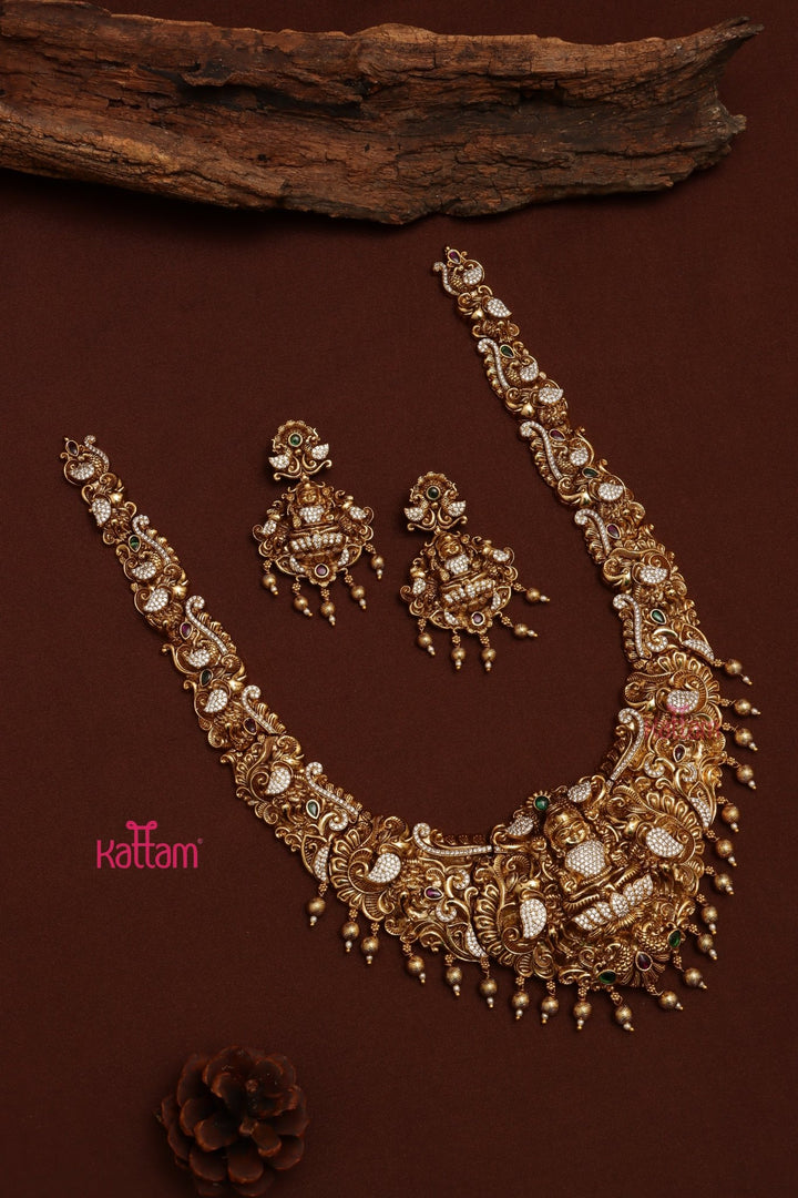 Abarnathi - Antique Goddess Peacock Necklace - N3648