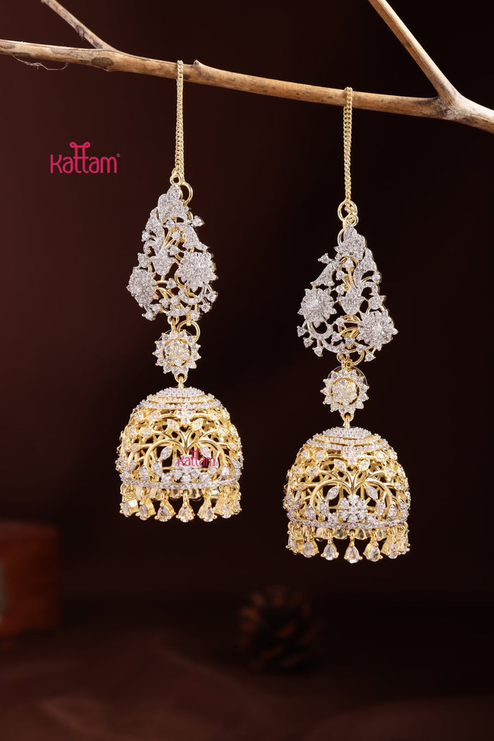AD Bridal Flourish Mattal Jhumka - E1344