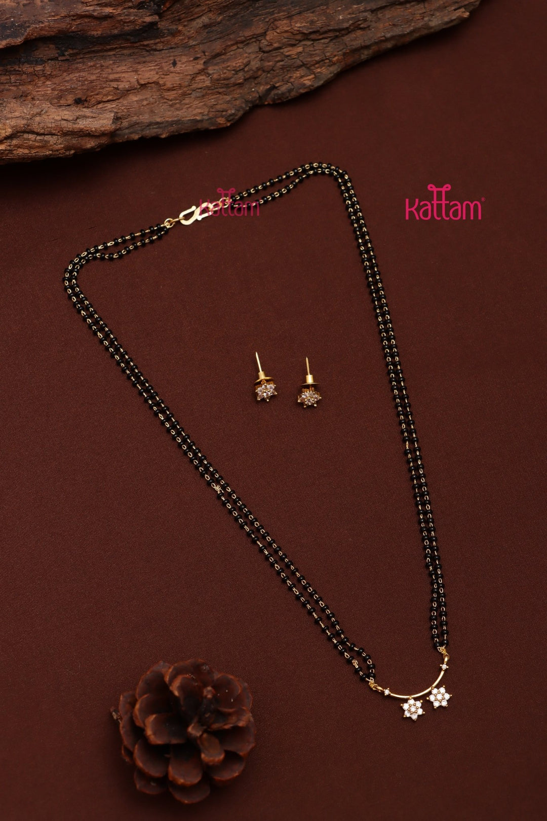 AD Double Flower Mangalsutra - N3672