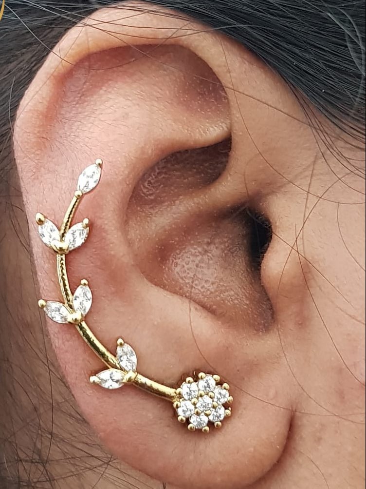 AD Flower Leafy Earcuff - E1264