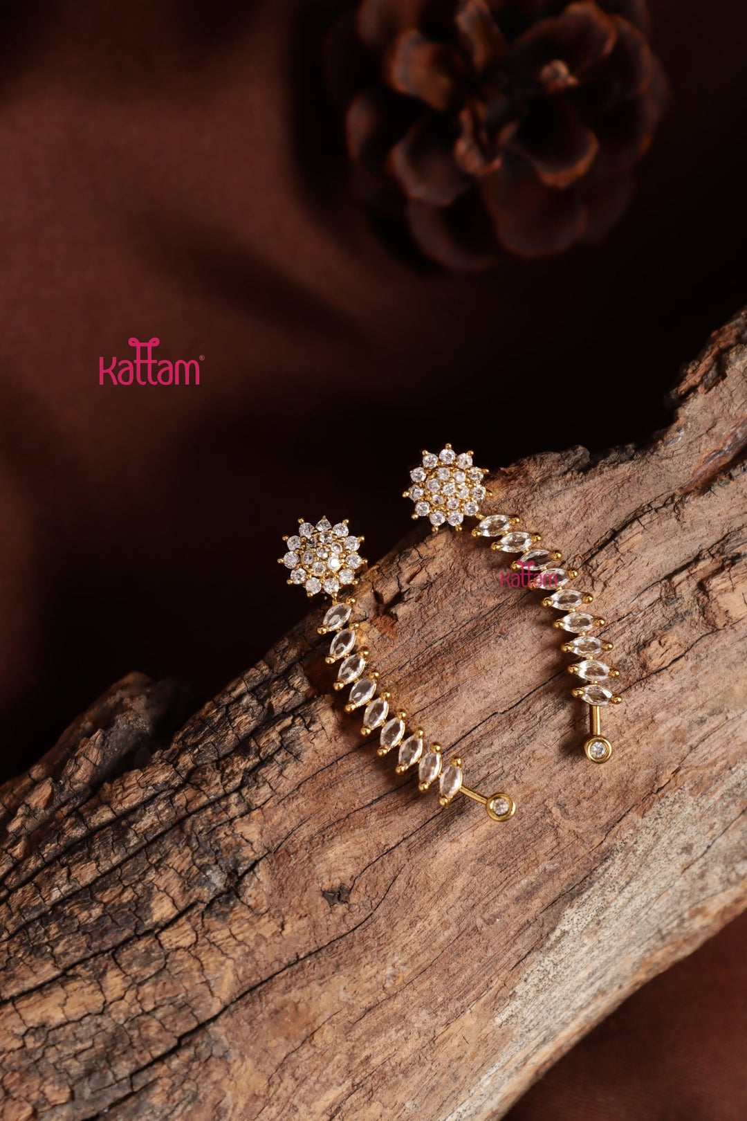 AD Leafy Flower Earcuff - E1365