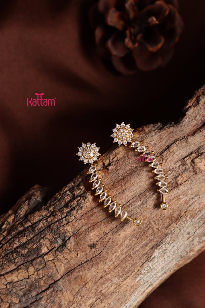 AD Leafy Flower Earcuff - E1365