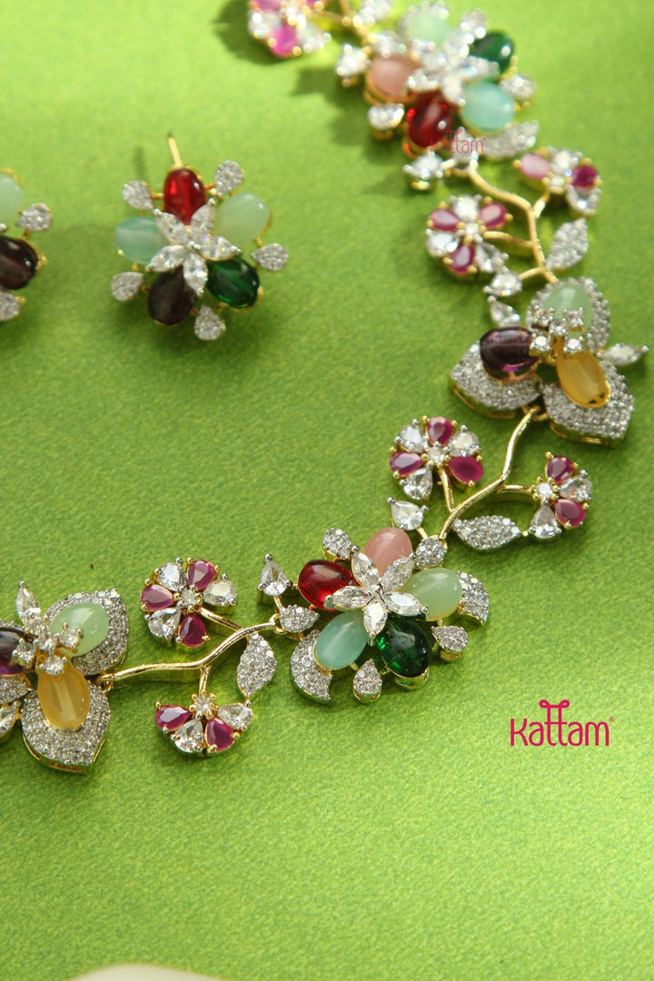 AD Leafy Multistone Choker - N5168