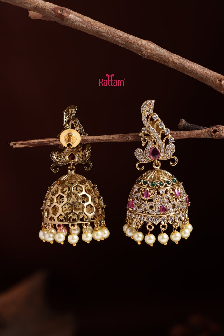 AD Peacock Bold Jhumka - E1109