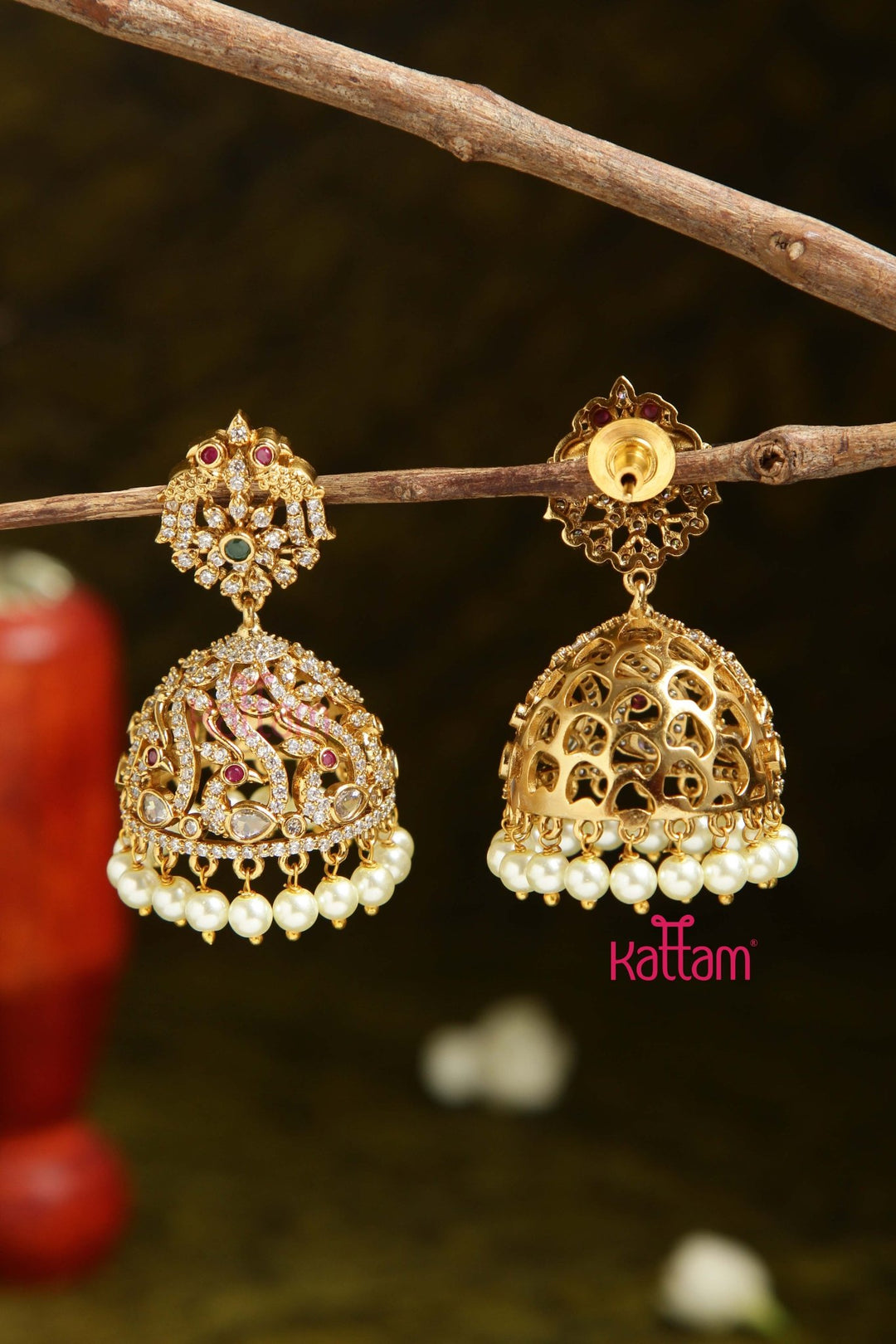 AD Peacock Jhumka - E885