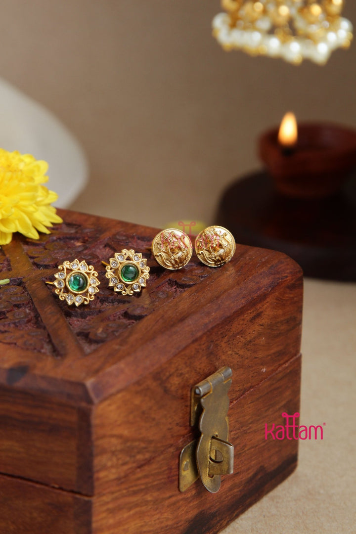 AD Peacock Jhumka ( Interchangeable Stones) - E894